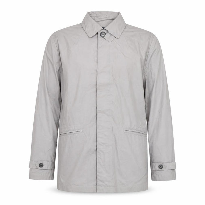 Gap Mens Grey Mid-Length Rain Coat S Regular Fit Cotton Blend