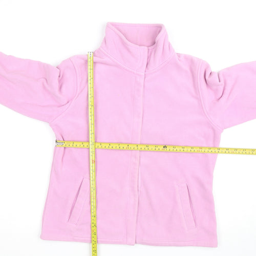 B.C. Clothing Womens Pink Fleece Full Zip Basic Jacket Size M