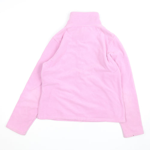 B.C. Clothing Womens Pink Fleece Full Zip Basic Jacket Size M