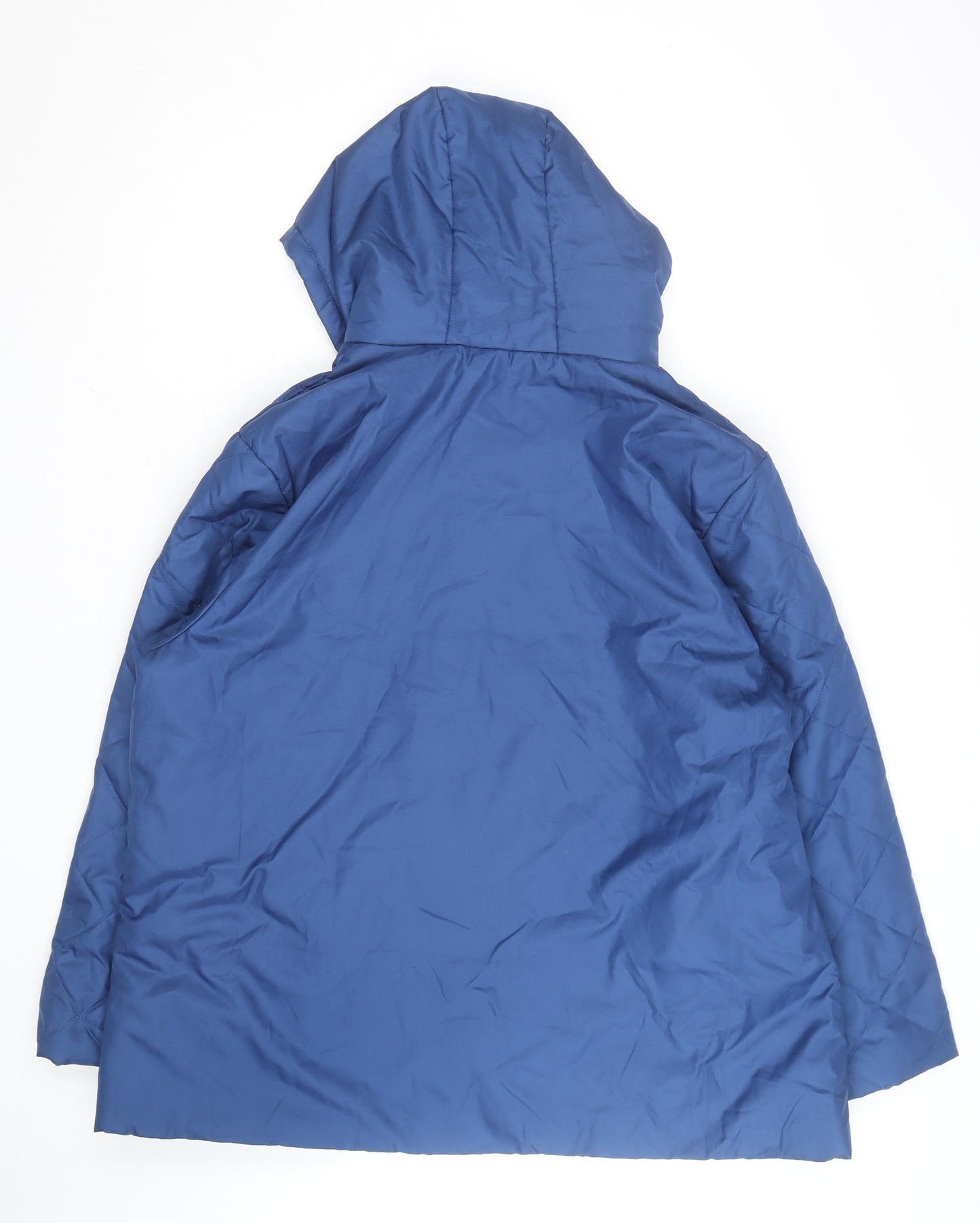 Jeanne De Lançay Women's Blue Quilted Hooded Puffer Jacket XL