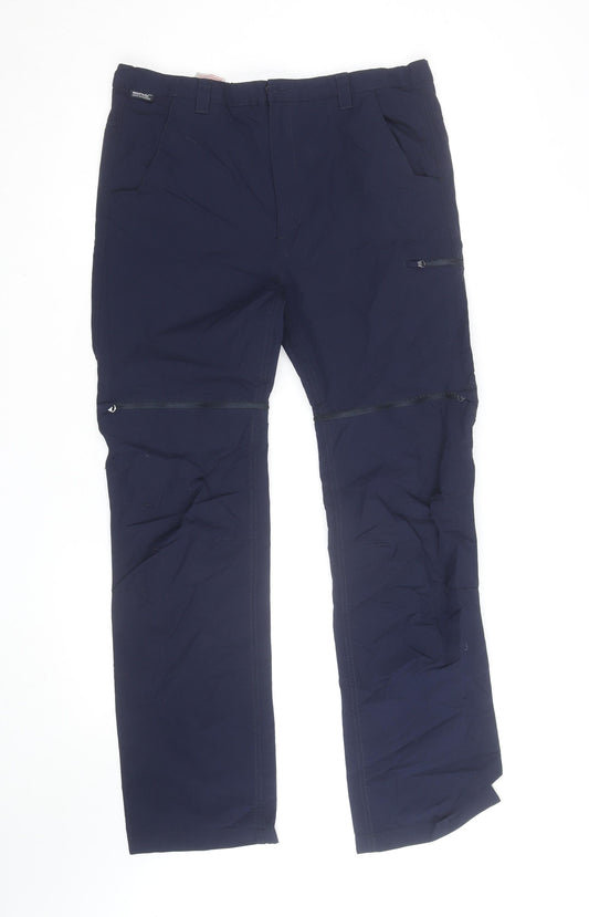 Regatta Women's Blue Convertible Cargo Trousers Size 12 Outdoor Hiking