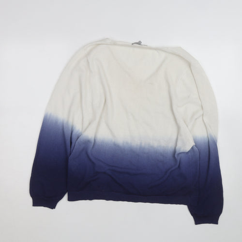 Oliver Bonas Womens Multicoloured V-Neck Pullover Jumper Size 12