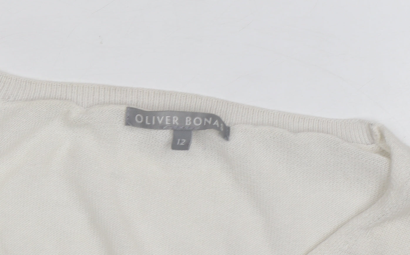 Oliver Bonas Womens Multicoloured V-Neck Pullover Jumper Size 12