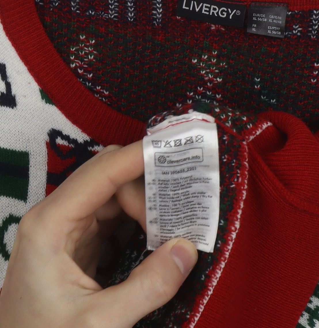 Livergy Unisex Multicoloured Christmas XL Pullover Jumper