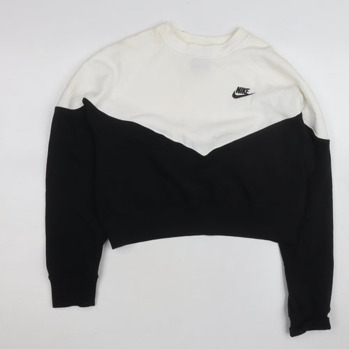 Nike Women's Black & White Crew Neck Pullover Sweatshirt Size M