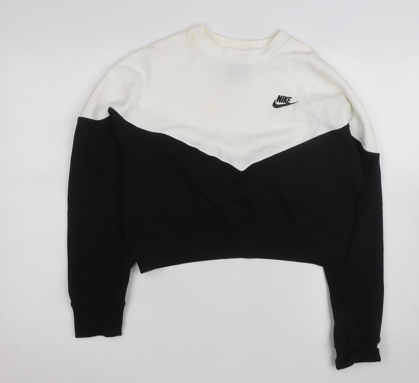 Nike Women's Black & White Crew Neck Pullover Sweatshirt Size M