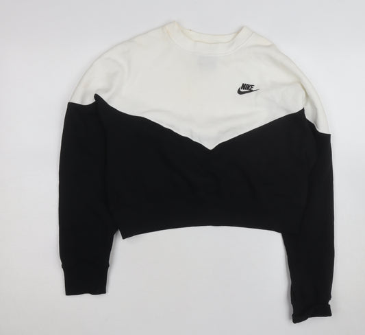Nike Women's Black & White Crew Neck Pullover Sweatshirt Size M