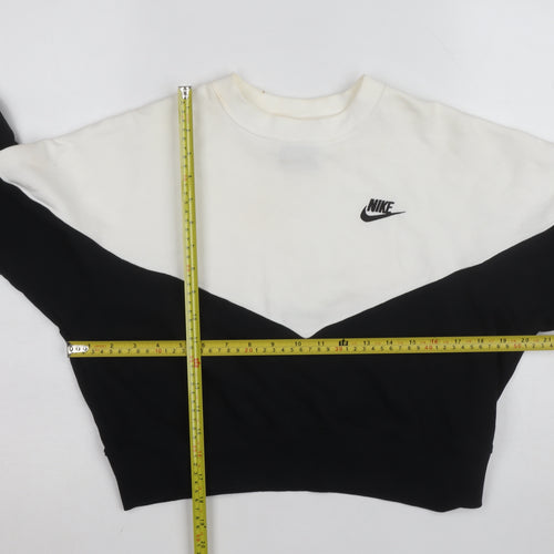 Nike Women's Black & White Crew Neck Pullover Sweatshirt Size M