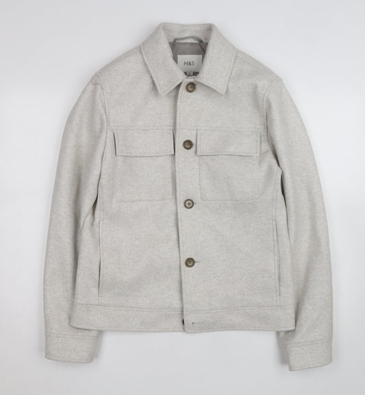 Marks and Spencer Women’s Beige Wool Blend Short Jacket S