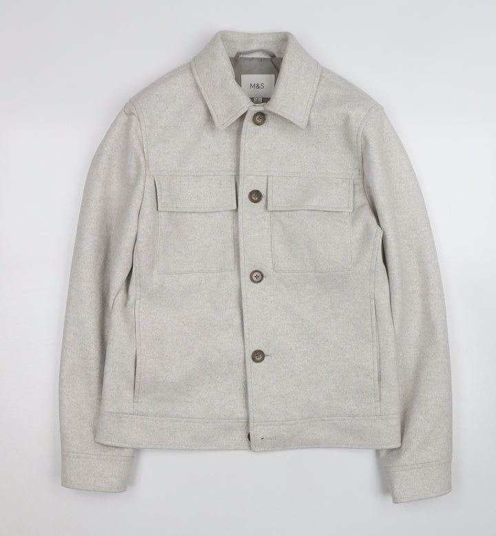 Marks and Spencer Women’s Beige Wool Blend Short Jacket S