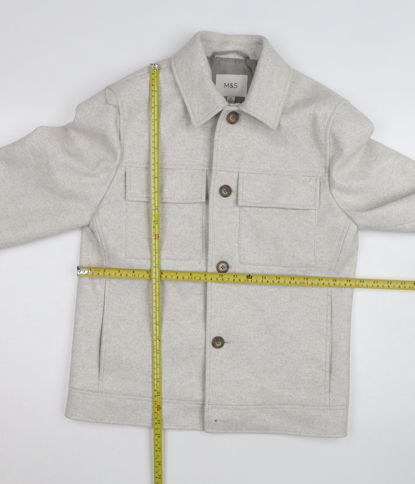 Marks and Spencer Women’s Beige Wool Blend Short Jacket S