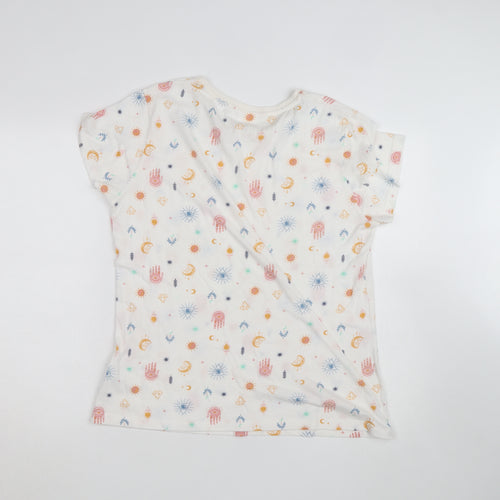 Dunnes Stores Women’s White Bohemian Print Cotton T-Shirt Size L