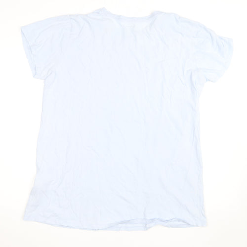 Disney Women's Blue Dumbo Print Short Sleeve Cotton T-Shirt L