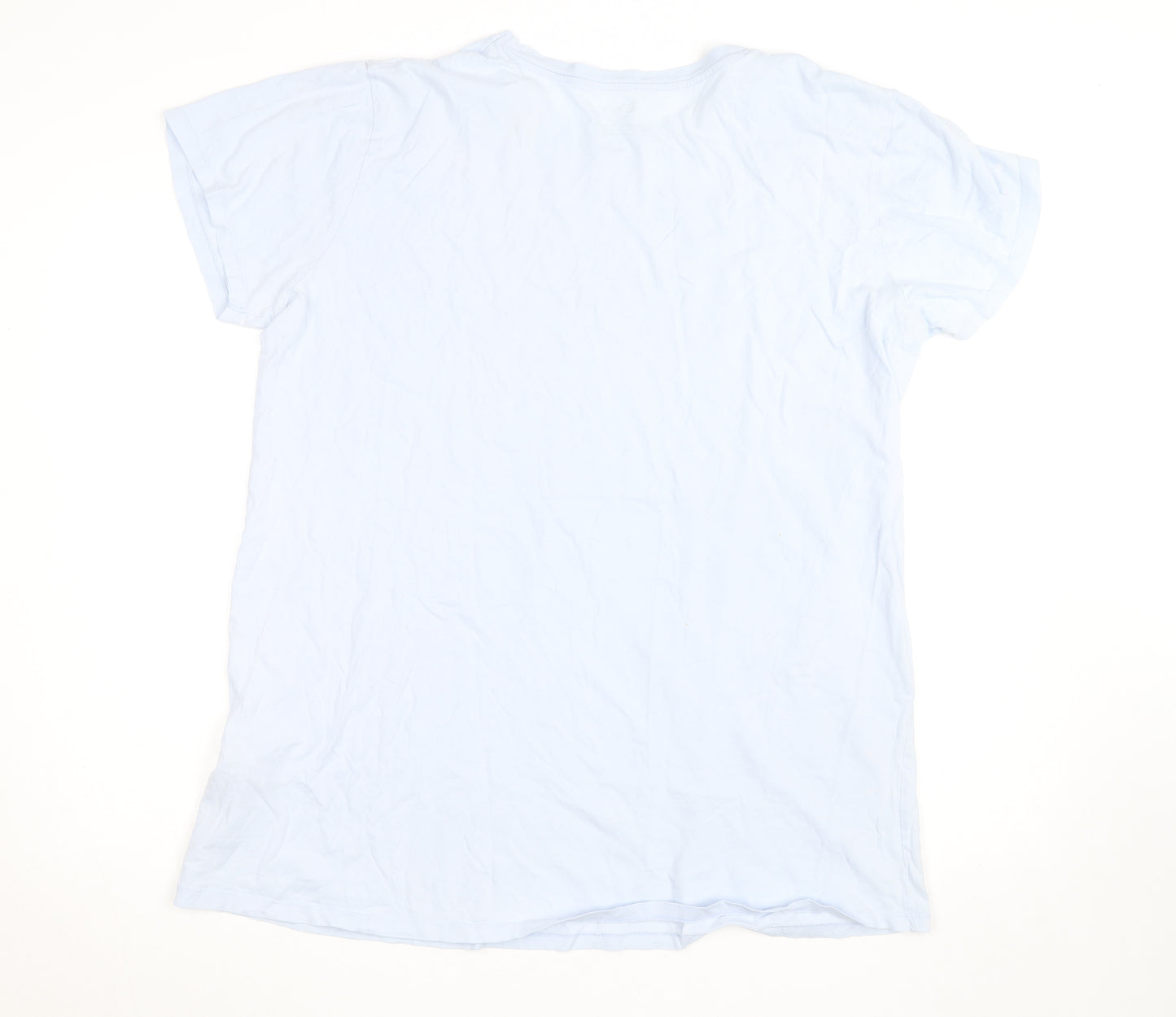 Disney Women's Blue Dumbo Print Short Sleeve Cotton T-Shirt L