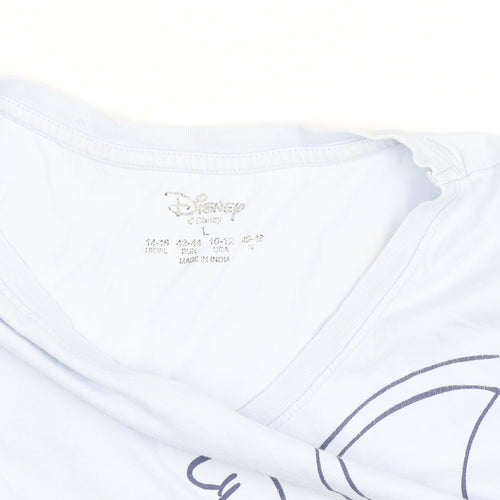 Disney Women's Blue Dumbo Print Short Sleeve Cotton T-Shirt L