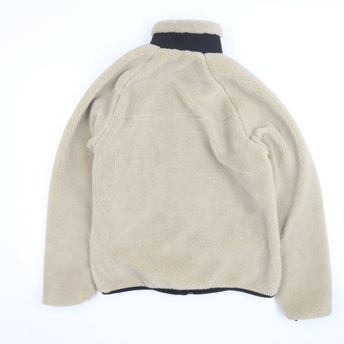 Pull & Bear Men's Beige Fleece Full Zip Jacket Size S Regular Fit