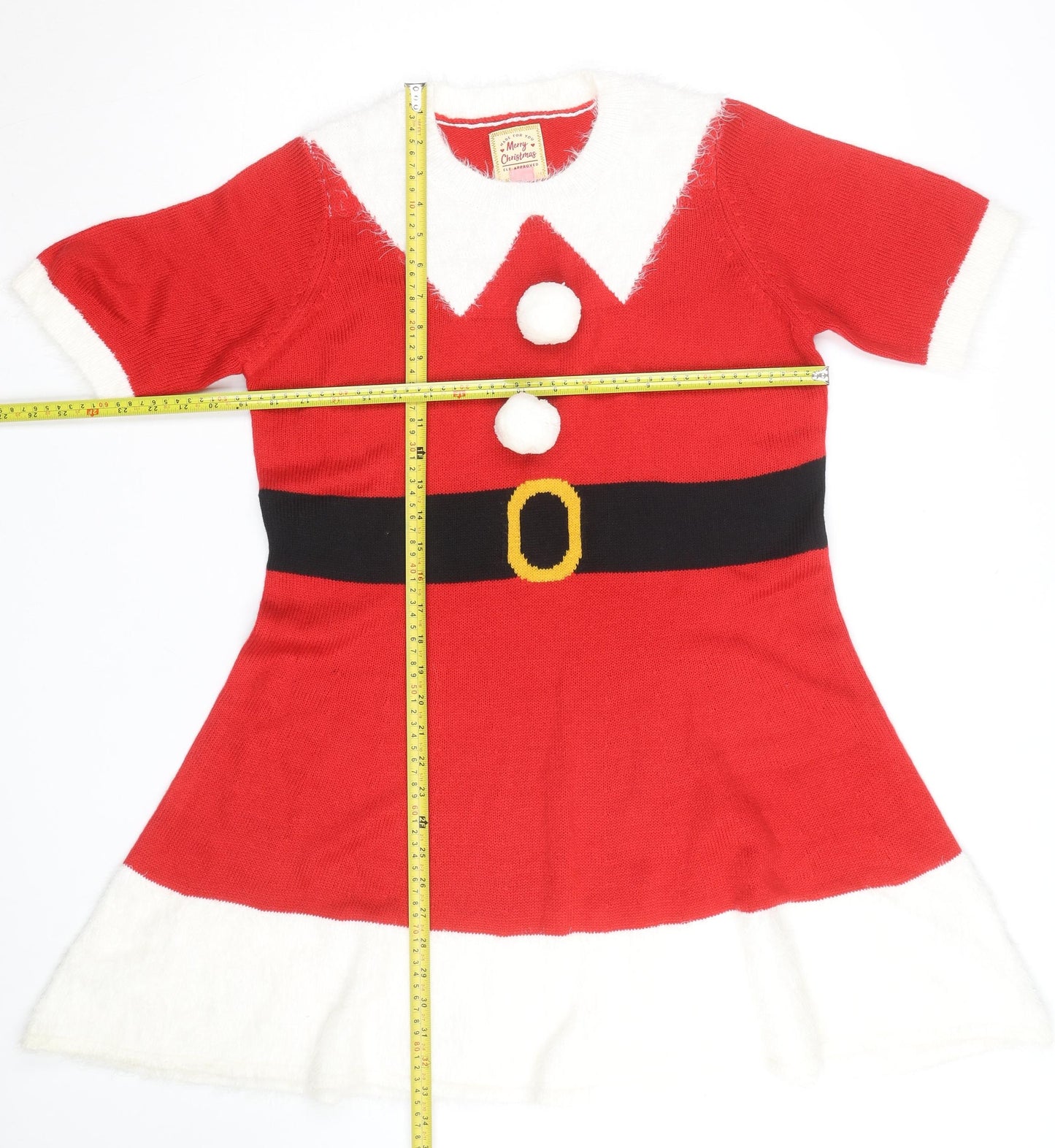 Merry Christmas Women's Red L Santa Style Pullover Jumper