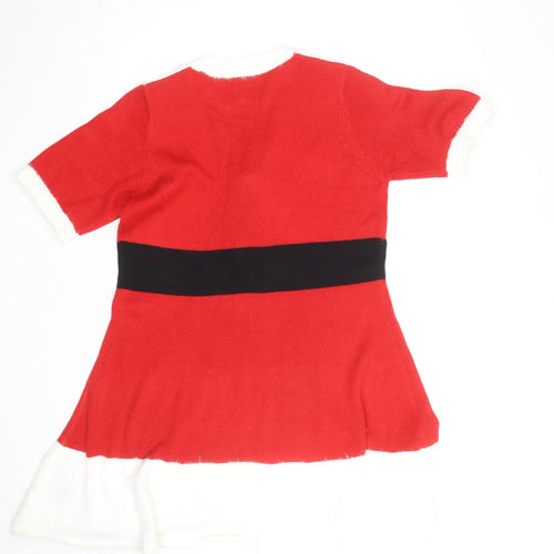 Merry Christmas Women's Red L Santa Style Pullover Jumper