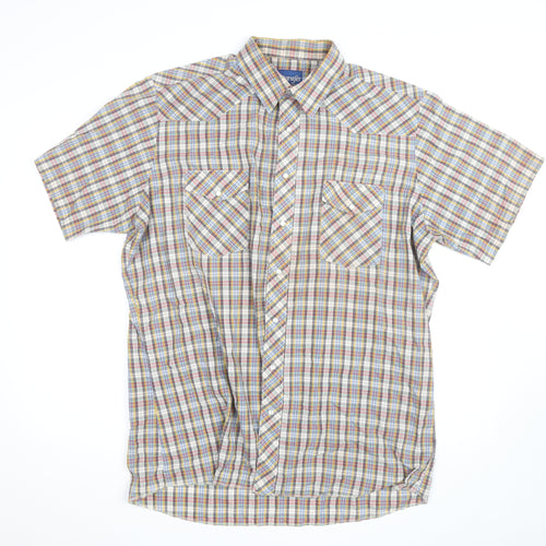 Wrangler Mens Multicoloured Check Short Sleeve Western Shirt L