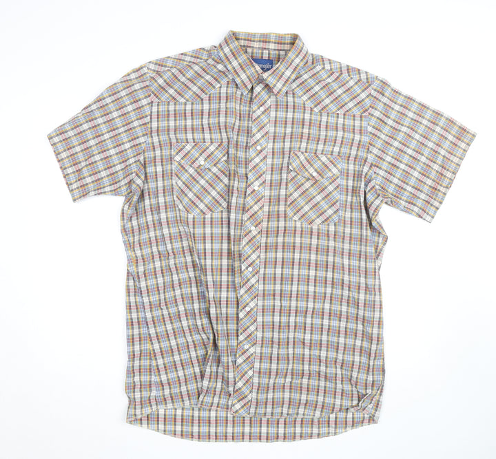 Wrangler Mens Multicoloured Check Short Sleeve Western Shirt L