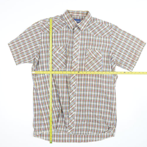 Wrangler Mens Multicoloured Check Short Sleeve Western Shirt L