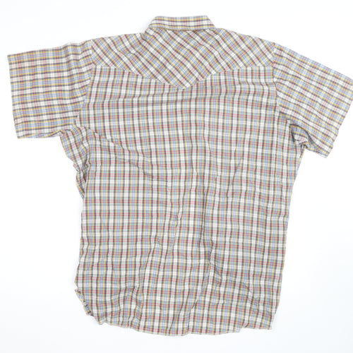 Wrangler Mens Multicoloured Check Short Sleeve Western Shirt L