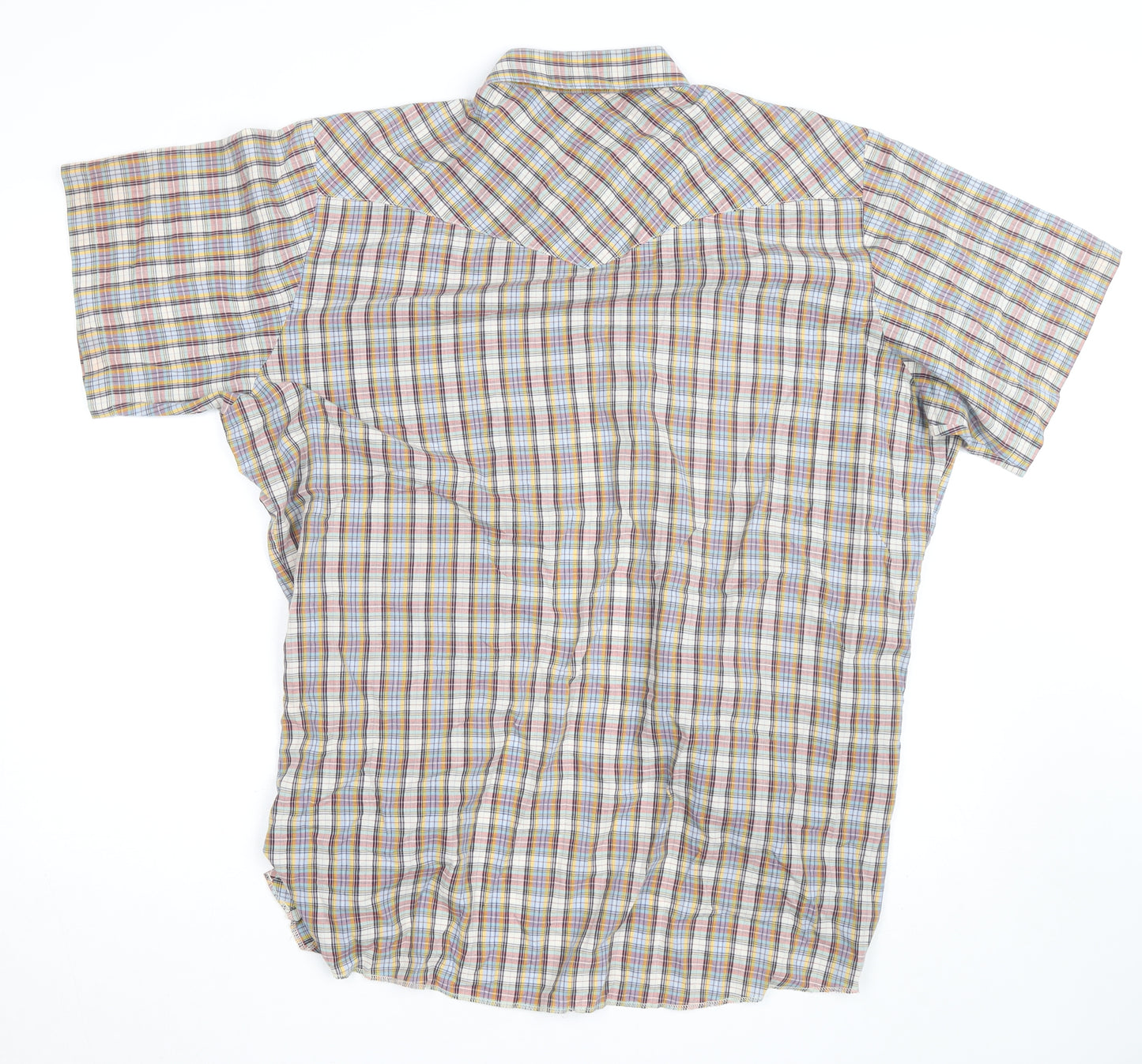 Wrangler Mens Multicoloured Check Short Sleeve Western Shirt L