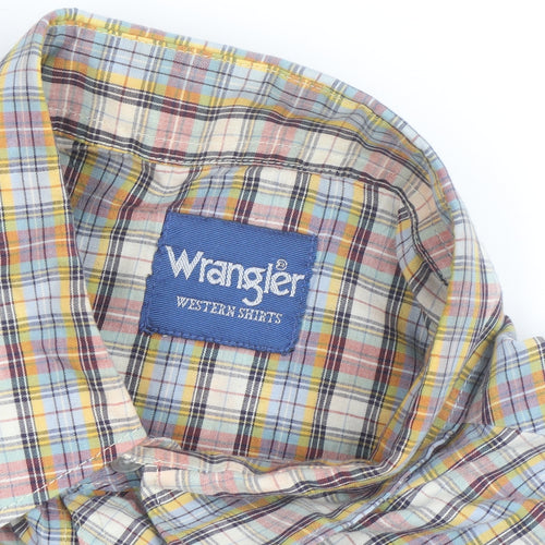 Wrangler Mens Multicoloured Check Short Sleeve Western Shirt L