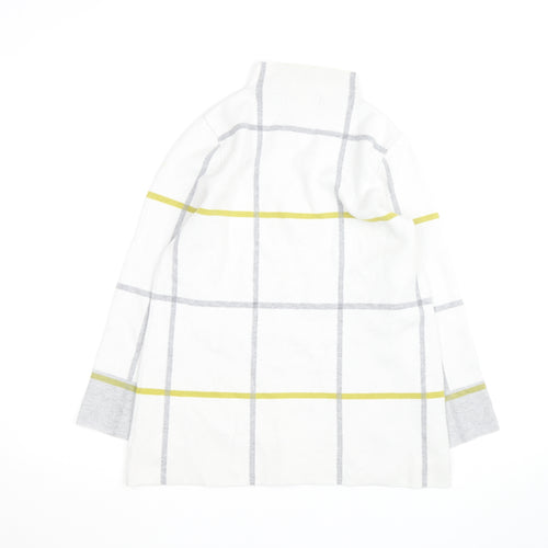 Tahari Women's White Mock Neck Check Knit Jumper Size S