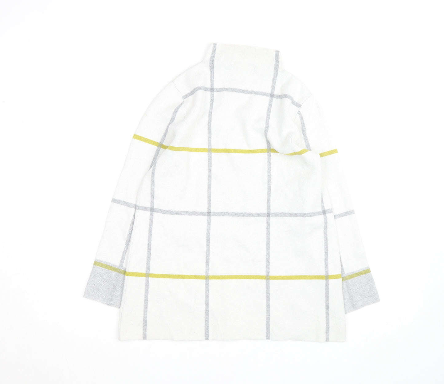 Tahari Women's White Mock Neck Check Knit Jumper Size S