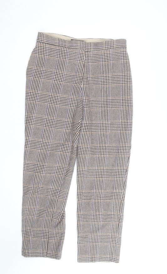 Marks and Spencer Women's Brown Check Tailored Trousers Size 12