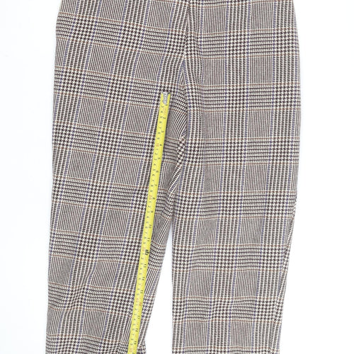 Marks and Spencer Women's Brown Check Tailored Trousers Size 12
