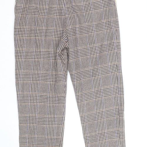 Marks and Spencer Women's Brown Check Tailored Trousers Size 12