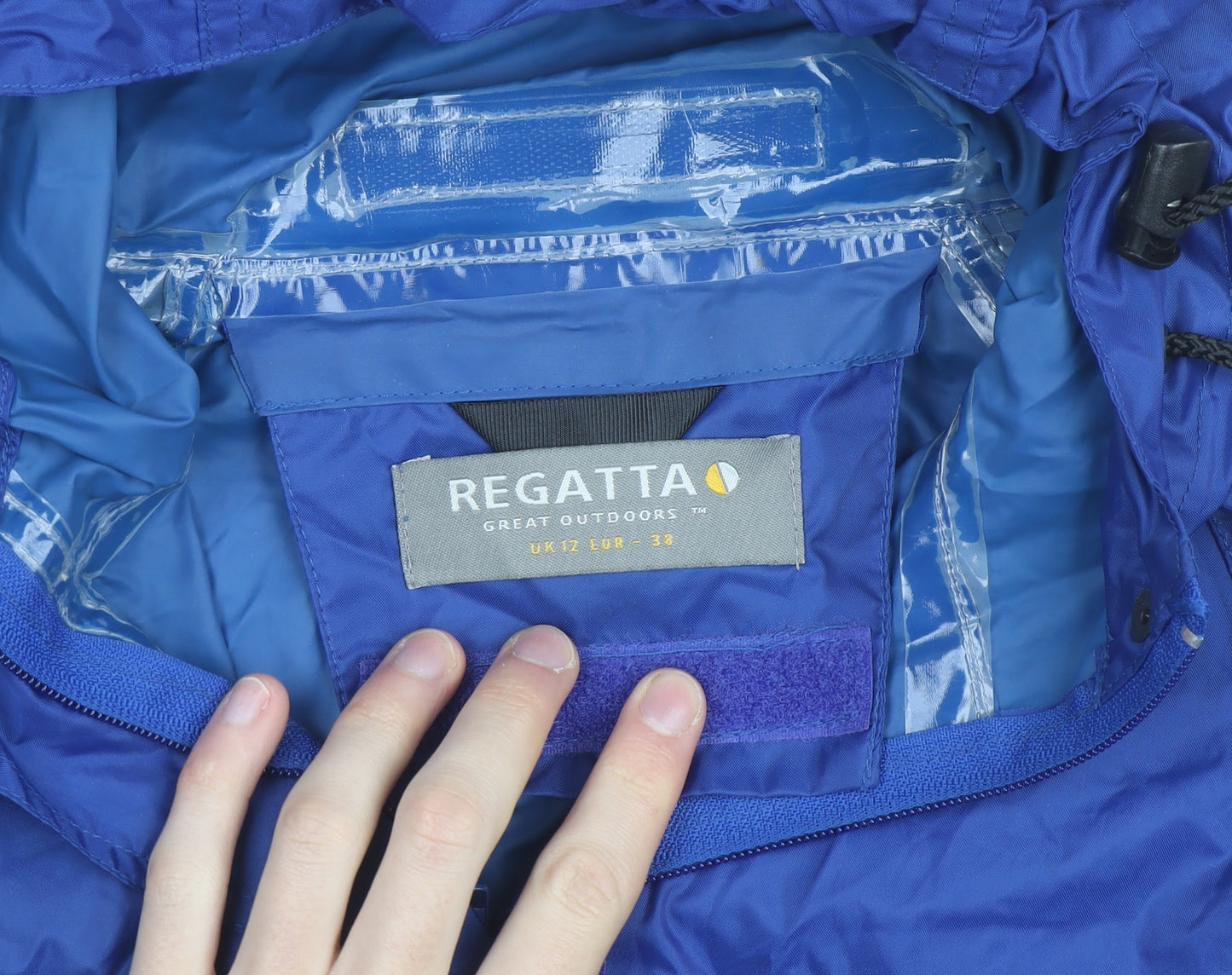 Regatta Men's Blue Waterproof Hooded Rain Jacket UK 12 / 38