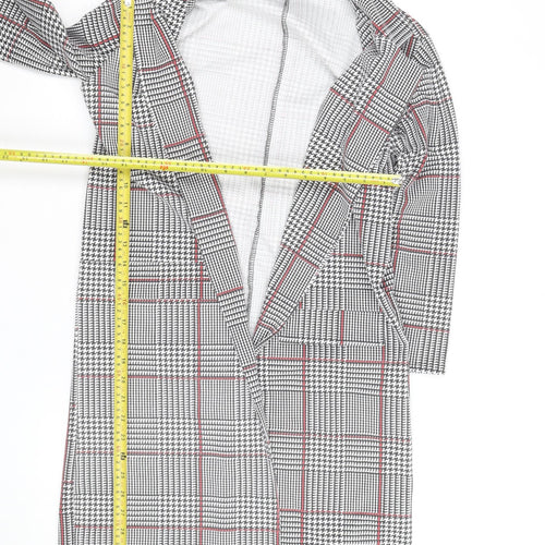 Spotted Women's Grey Check Longline Blazer Size 10 Classic Workwear