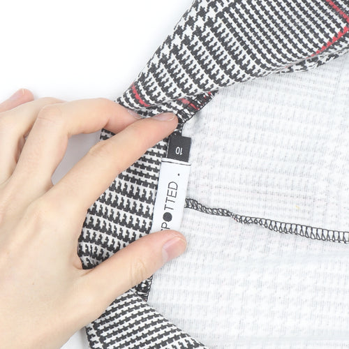 Spotted Women's Grey Check Longline Blazer Size 10 Classic Workwear