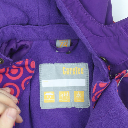 CareTec Unisex Baby Purple Waterproof Hooded Snowsuit 12 Months Winter Outdoor