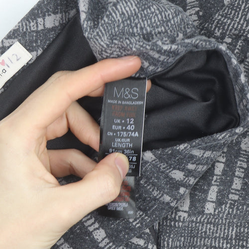 Marks and Spencer Per Una Women's Grey A-Line Midi Skirt Size 12