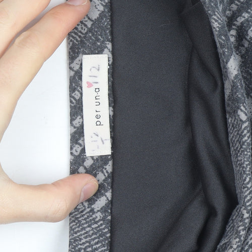 Marks and Spencer Per Una Women's Grey A-Line Midi Skirt Size 12