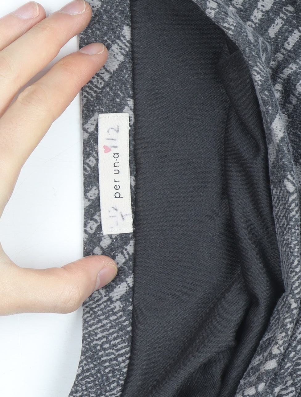 Marks and Spencer Per Una Women's Grey A-Line Midi Skirt Size 12