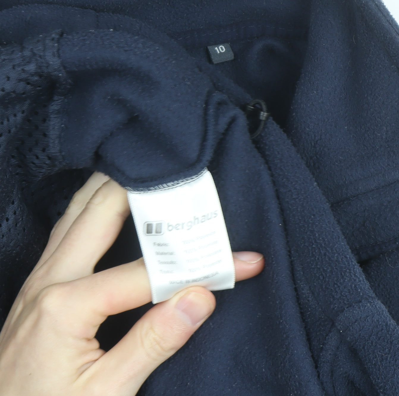Berghaus Womens Blue Fleece Full Zip Mid-Length Jacket Size 10