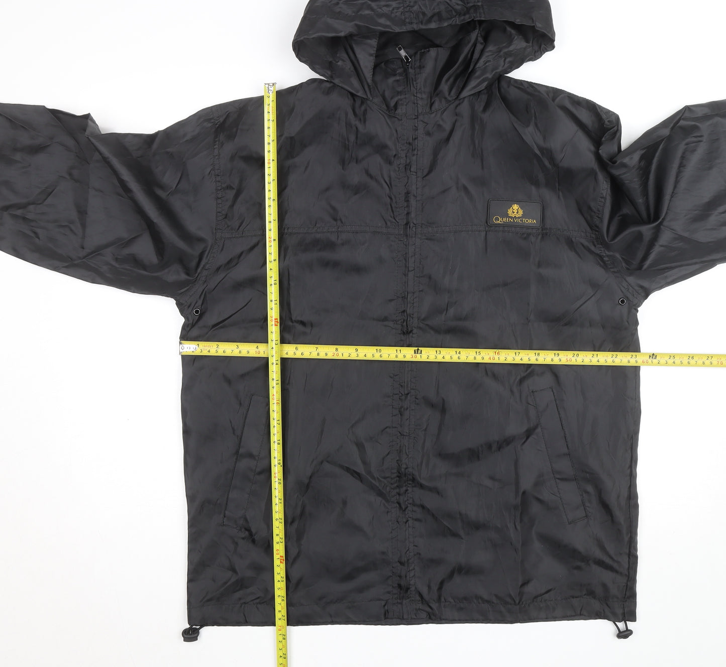 Queen Victoria Mens Black S Windbreaker Hooded Cruise Jacket