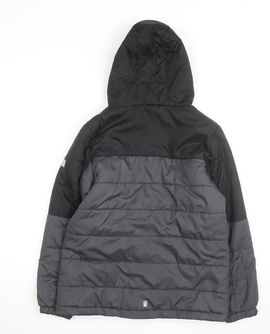 Regatta Men Grey Hooded Puffer Jacket L Winter Warm Outdoor
