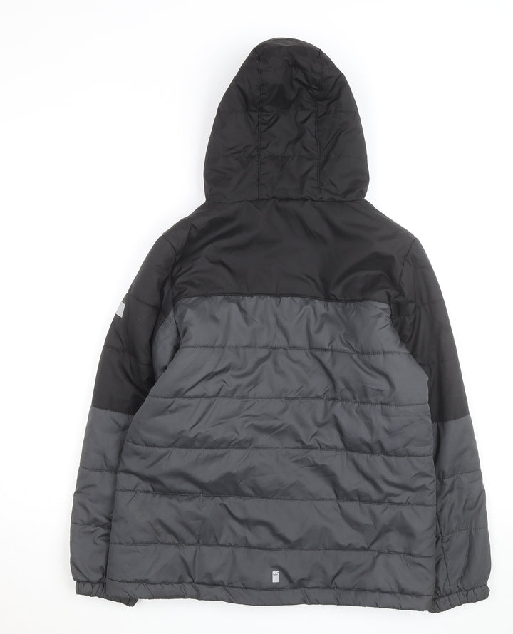 Regatta Men Grey Hooded Puffer Jacket L Winter Warm Outdoor