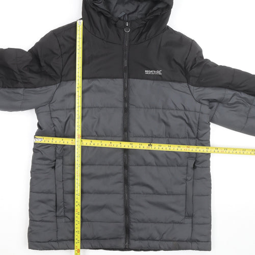 Regatta Men Grey Hooded Puffer Jacket L Winter Warm Outdoor
