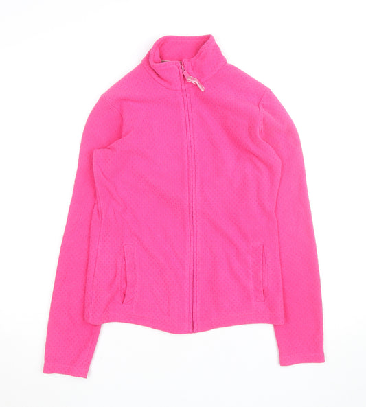 Marks and Spencer Womens Pink Size 8 Fleece Full Zip Activewear Jacket