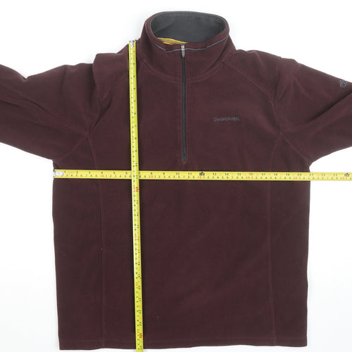 Craghoppers Men's Burgundy Fleece 1/2 Zip Windproof Jacket Size M