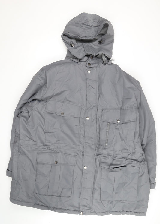 Boulder Creek Men's Grey 4XL Big Hooded Parka Jacket Waterproof