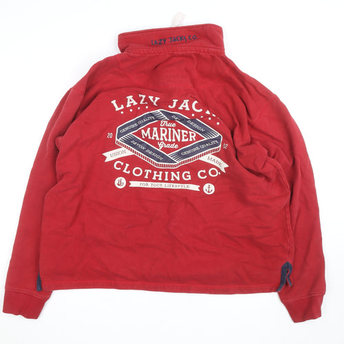 Lazy Jacks Men's Red 2XL 1/4 Zip Cotton Fleece Jacket
