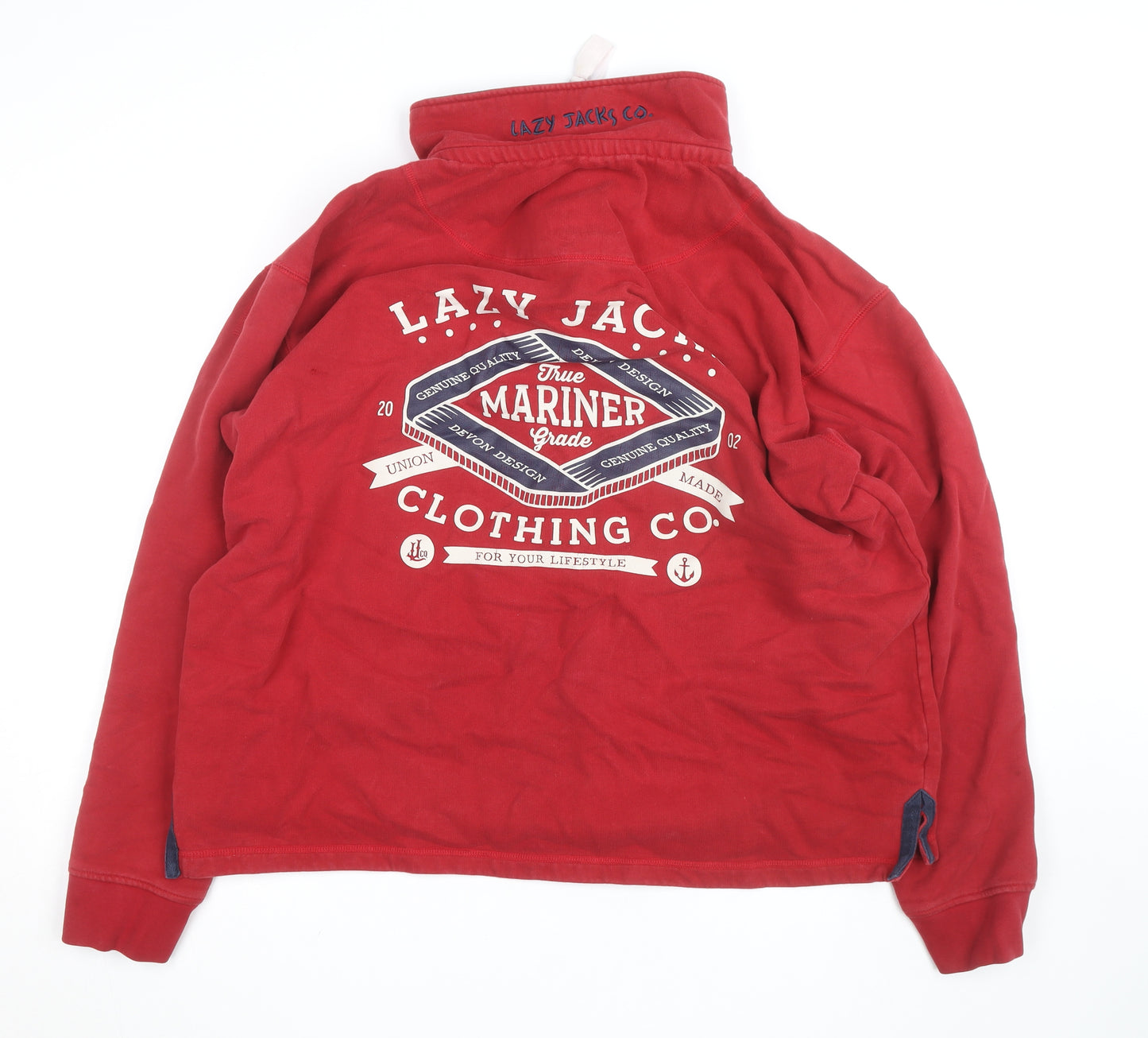 Lazy Jacks Men's Red 2XL 1/4 Zip Cotton Fleece Jacket